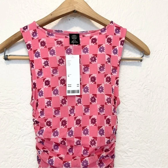 Urban Outfitters XS Dress Mesh Pink Ruched Extra Small UO - Picture 7 of 11